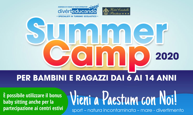 Summer Camp 2020 a Paestum (Salerno) per bambini e ragazzi dai 6 ai 14 anni