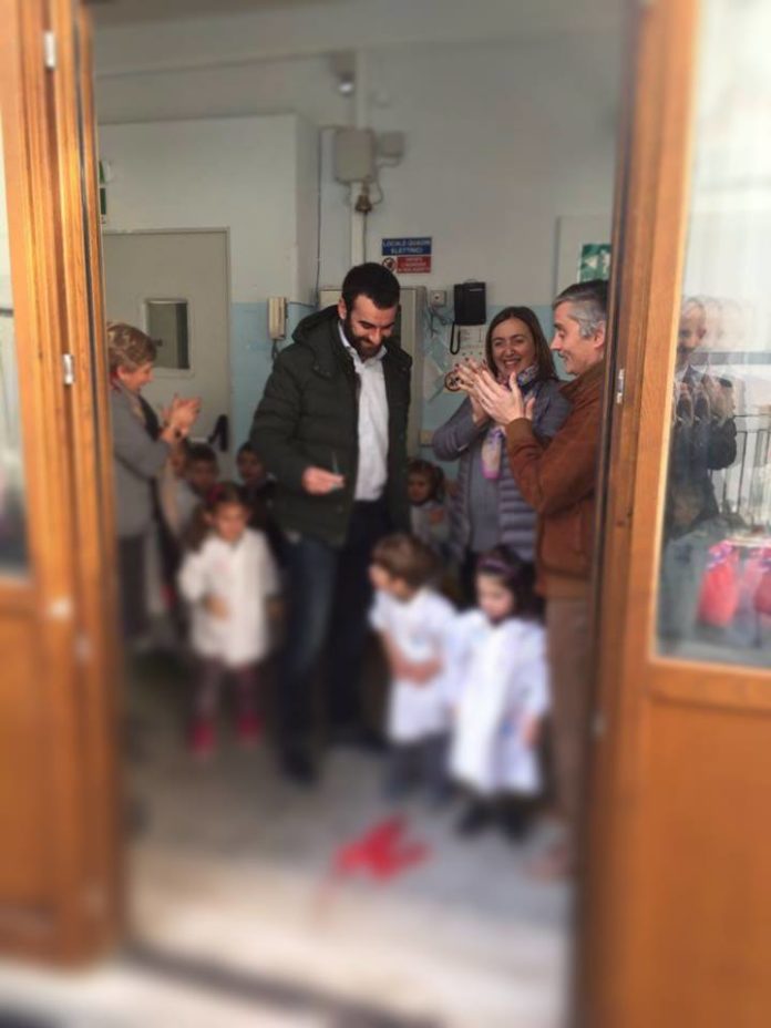 Sindaco Milano e consigliera Gargano -visita scuola