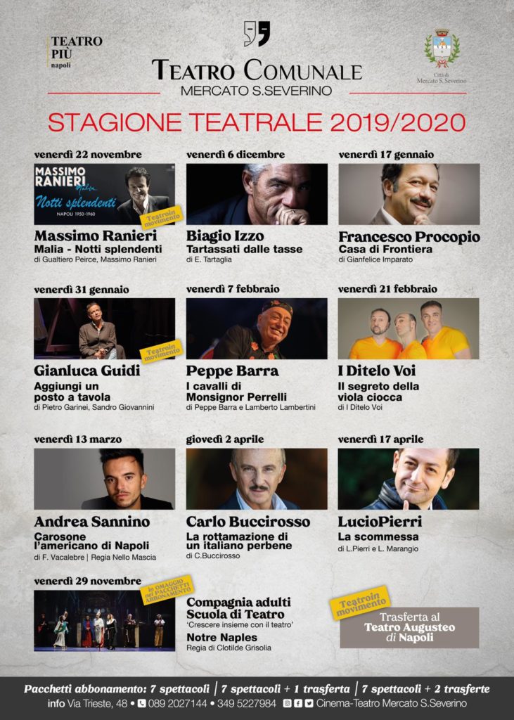 IL CARTELLONE 2019 2010 DEL TEATRO COMUNALE DI MERCATO SAN SEVERINO