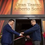 Igor Righetti taglia il nastro del Gran teatro Alberto Sordi con l’amministratore delegato di MagicLand Guido Zucchi