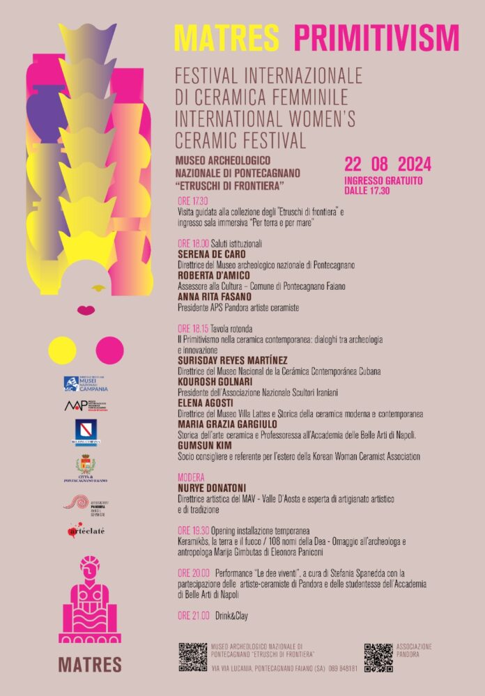 Locandina_Museo di Pontecagnano_MATRES_Festival ceramica femminile_giovedì 22 agosto 2024
