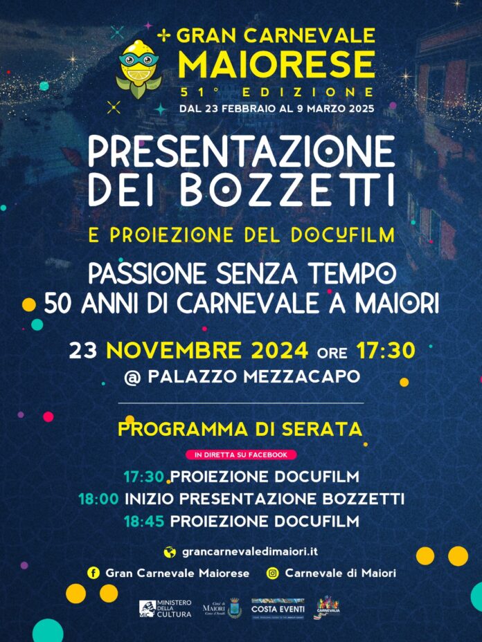 locandina presentazione bozzetti 51 carnevale maiori