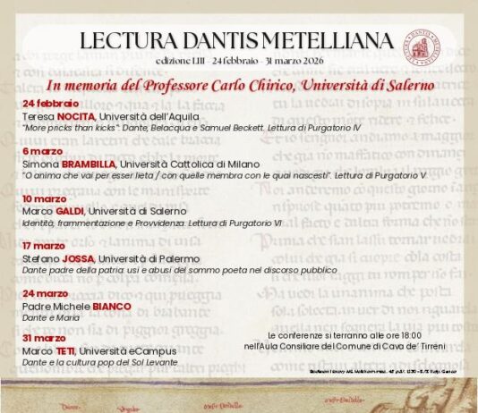 Lectura Dantis Metelliana, gli appuntamenti 2026