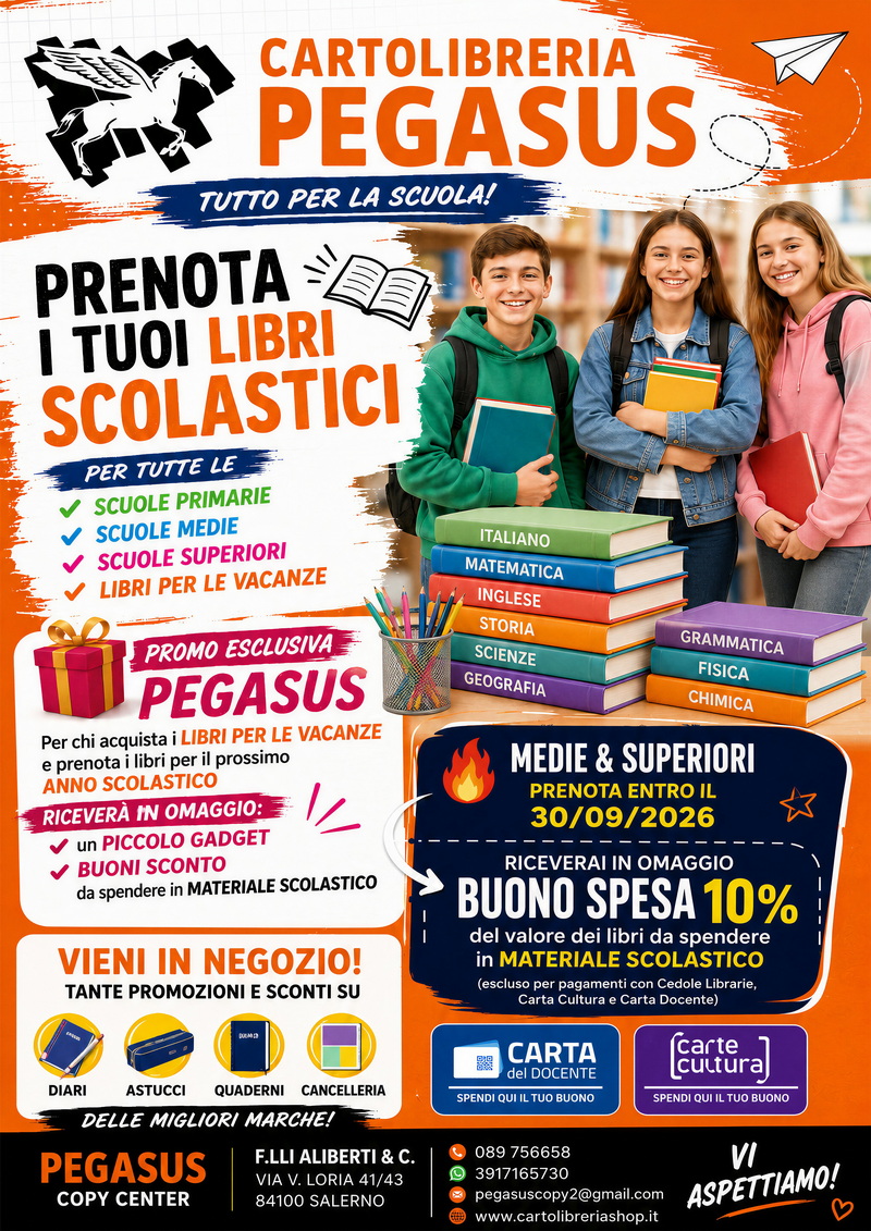 prenotazione libri scolastici a Salerno con sconti
