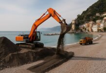 Riprendono i lavori di ripascimento della spiaggia di Cetara ripascimento spiaggia Cetara
