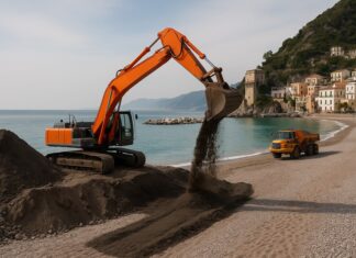 Riprendono i lavori di ripascimento della spiaggia di Cetara ripascimento spiaggia Cetara