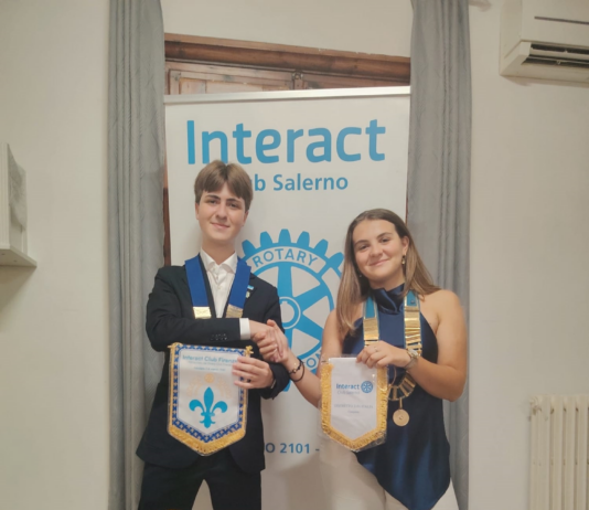 Siglato a Firenze il gemellaggio tra” Interact Club Salerno” e “Interact Club Firenze”.