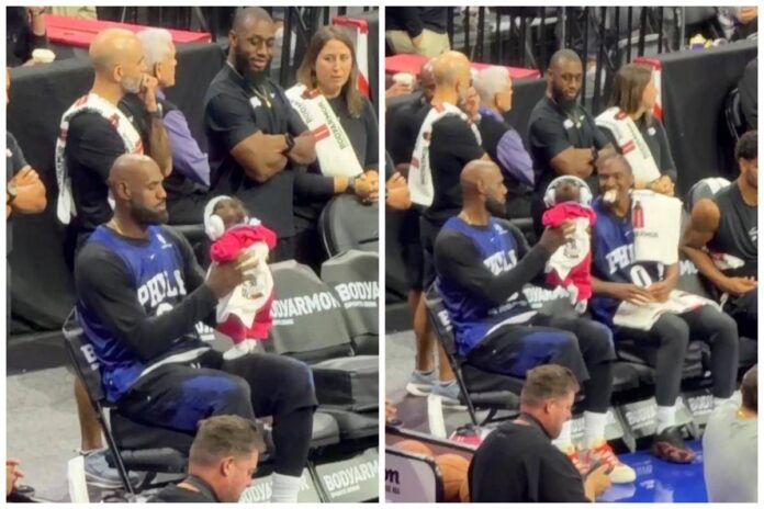 James gioca con una bambina: LeBron versione ‘babysitter’ in Nba