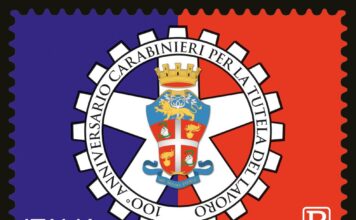 Emissione di un francobollo dedicato al Comando Carabinieri per la Tutela del Lavoro francobollo Carabinieri